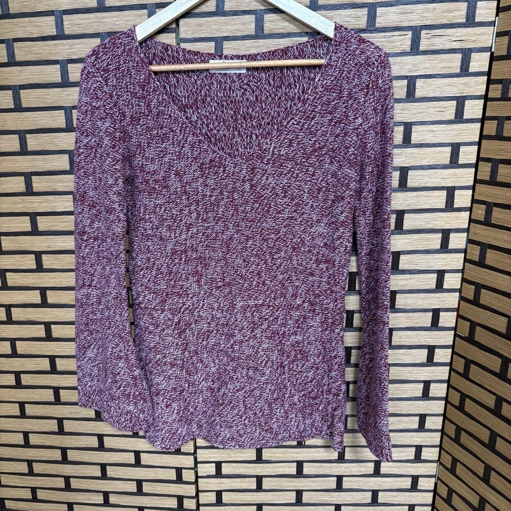 Hollister Burgundy Marled‎ Knit Flared Sleeve Sweater Size XS
